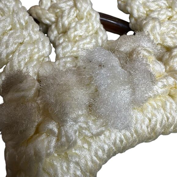 Vintage Macrame Towel Holder Owl Brown and Tan Mid Century - Picture 6 of 8